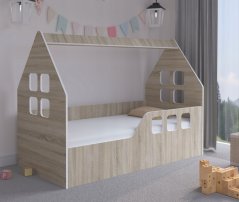Детско легло къща 160 x 80 cm в декор дъб сонома дясно