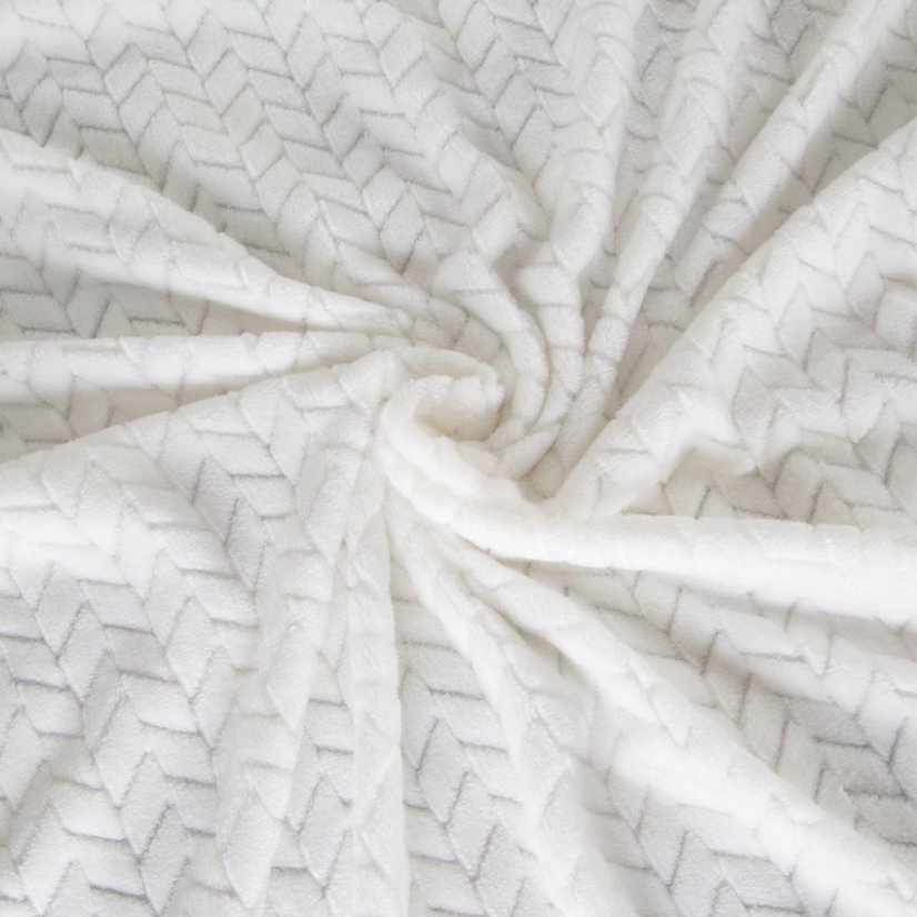 Beige, dekorative Decke aus samtweichem Stoff