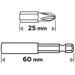 GRAPHITE 16 darabos bitkészlet 1/4"-es HEX mágneses tartóval