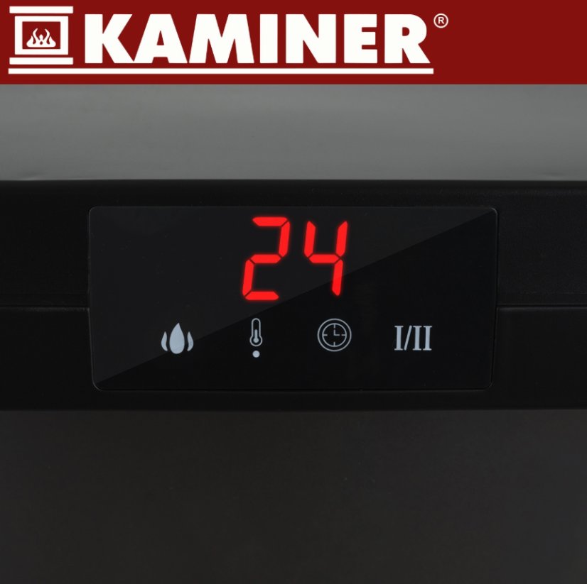 Elektrokamin KAMINER EMBEGO 2000W - Freistehender Kamin mit Ventilator und 3D-Feuereffekt