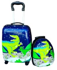 Детски куфар за пътуване с динозавър 31 л + раница 