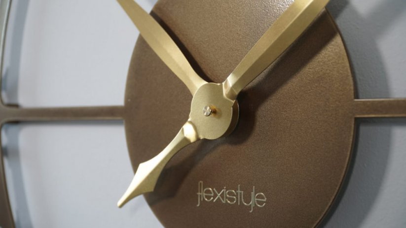 Kovové zlaté nástěnné hodiny vintage 80 cm