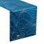 Mitteltischdecke aus blauem Samt mit Blumendruck