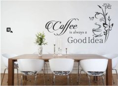 Adesivo da parete per la cucina con testo Il caffè è sempre una buona idea