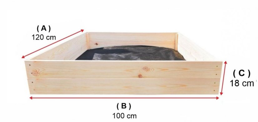 дървено повдигнато градинско легло 120 x 100 x 18 cm