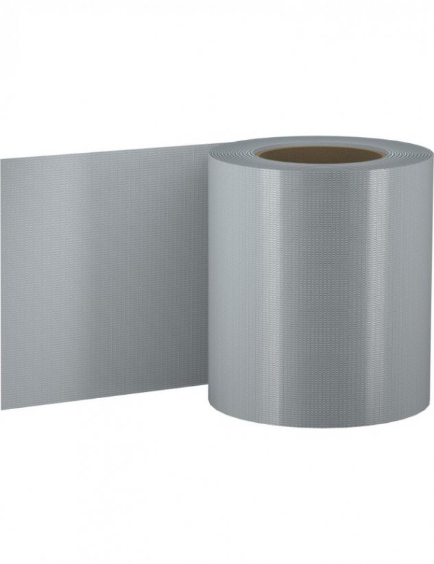 Nastro adesivo per recinzioni 19 cm x 35 m 450 g/m2 grigio + 20 clip