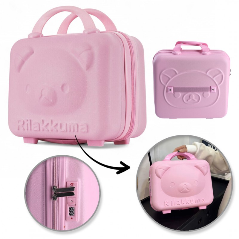 Detský cestovný kozmetický kufrík - ružový