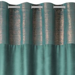 Draperii smarald cu aplicare în partea superioară 140x250 cm