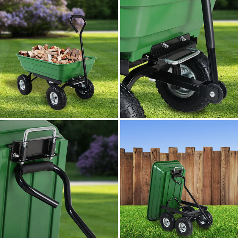 Sklápěcí zahradní vozík s pevnou rukojetí