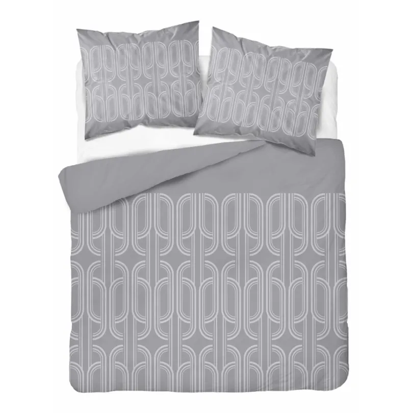 Flanel ágynemű - szürke, geometrikus mintával