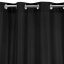 Črne enobarvne zavese, ki visijo na obročkih - Velikost: Dolžina: 250 cm