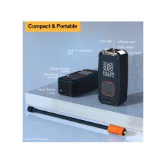 Prenosná štartovacia powerbanka s kompresorom - 3v1