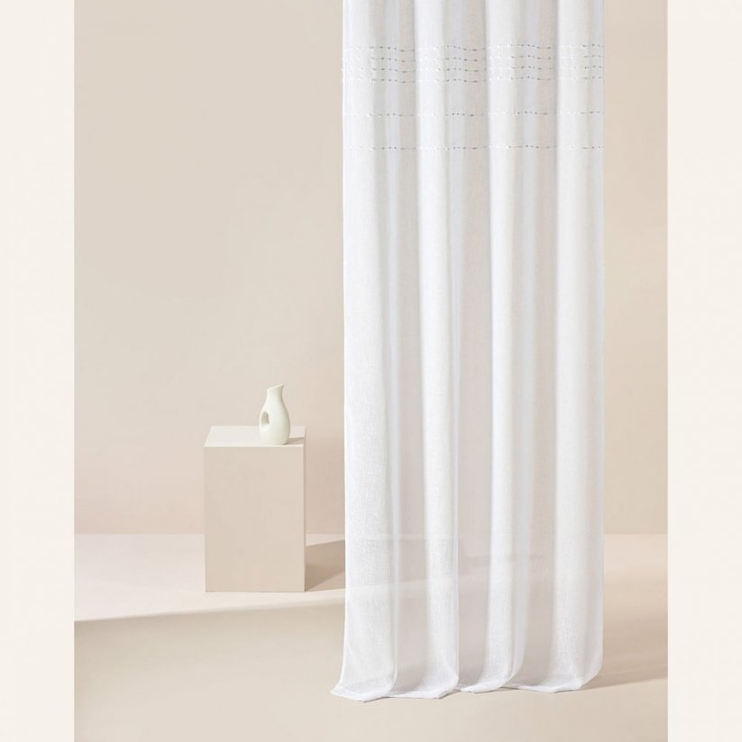 Marisa Minőségi fehér függöny fémkarikákkal 140 x 250 cm