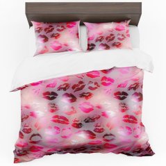 Červená posteľná obliečka s motívom dámskych pier Červená posteľná obliečka s motívom dámskych pier