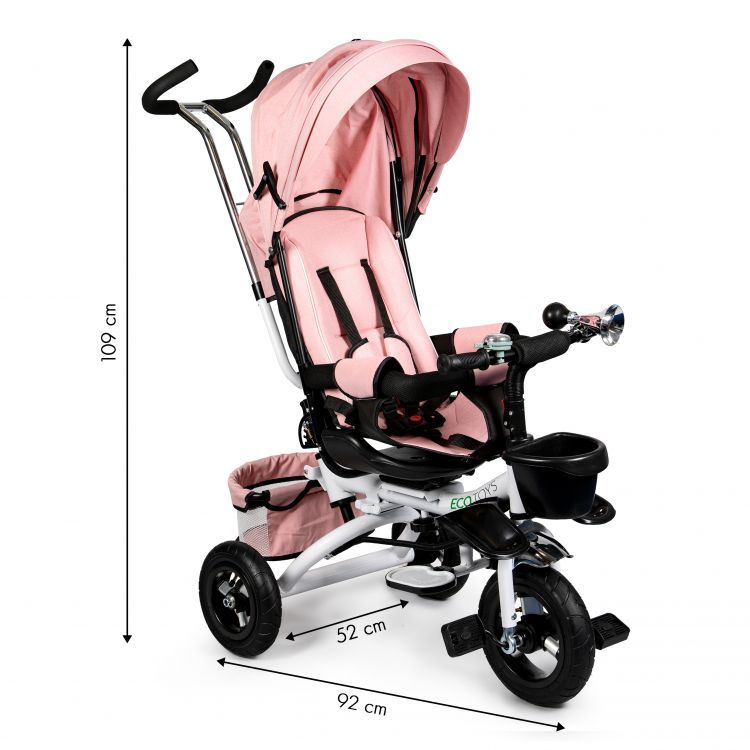 Dětská růžová balanční tříkolka, kolo ECOTOYS
