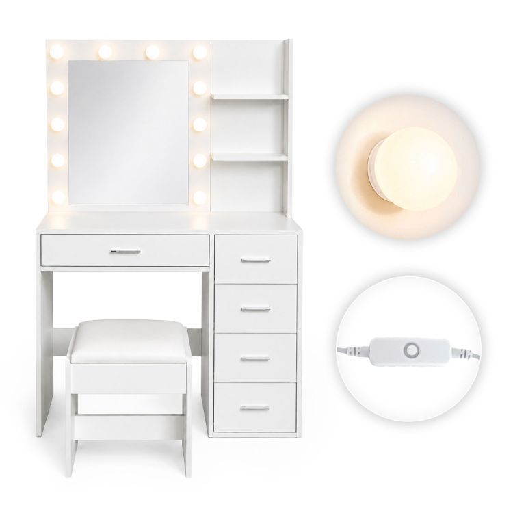 Elegantni LED toaletni stolić s tabureom