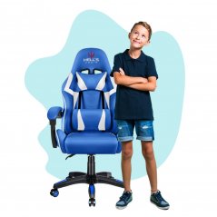 Scaun de joacă pentru copii HC - 1007 albastru cu detalii albe