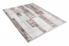 Designový vintage koberec s geometrickými vzory v hnědých odstínech