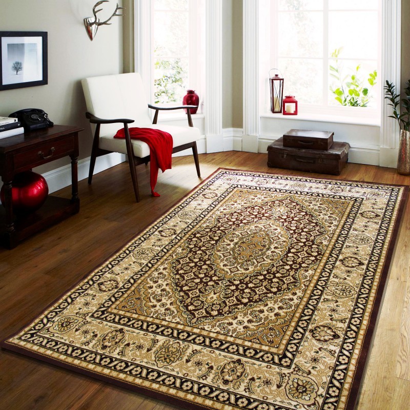 Hnedý vingate koberec do obývacej izby