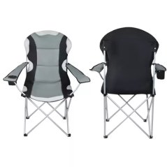 Sedia da pesca pieghevole nero-grigio