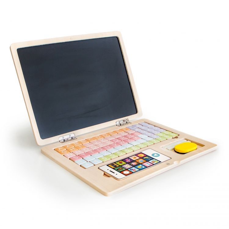 Dřevěná notebooková edukační magnetická tabule