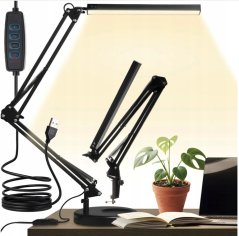 LED asztali lámpa állítható karral - 10 fényerősségfokozattal