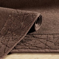 Tappeto da bagno in cotone con motivo claret e oro - marrone