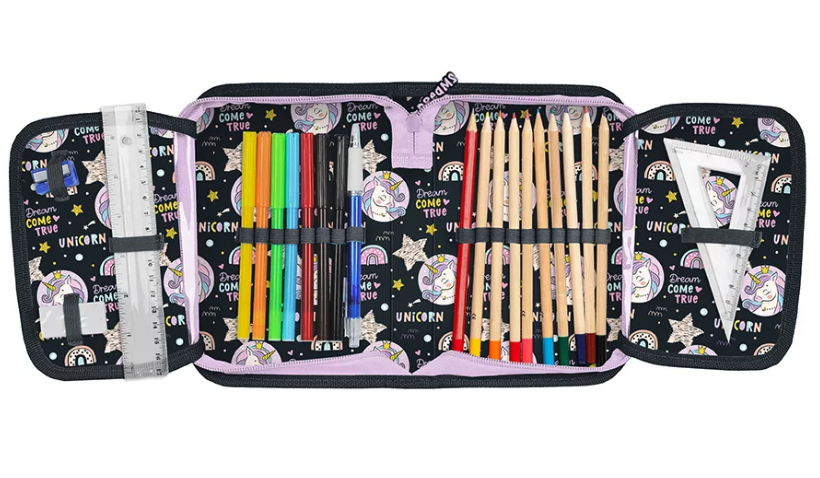 5-dielny školský set pre dievčatá - Jednorožec