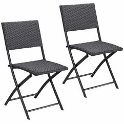 Scaune de grădină pliabile ROME din polyrattan - set de 2, capacitate maximă 120 kg