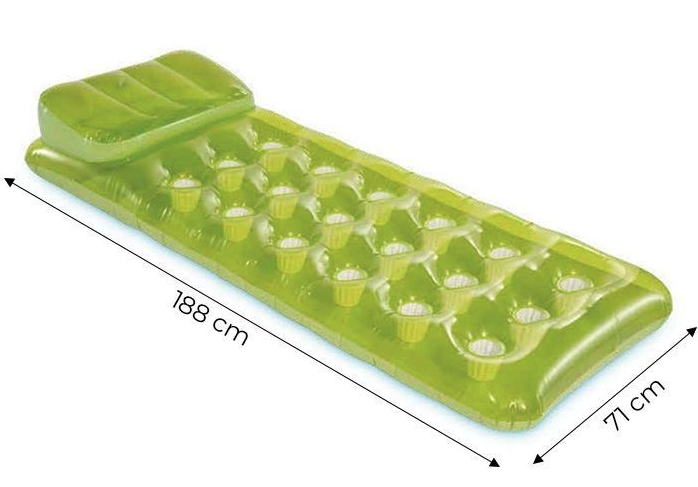 Ležaljka za sunčanje na napuhavanje s jastukom 188 x 71 cm - zelena