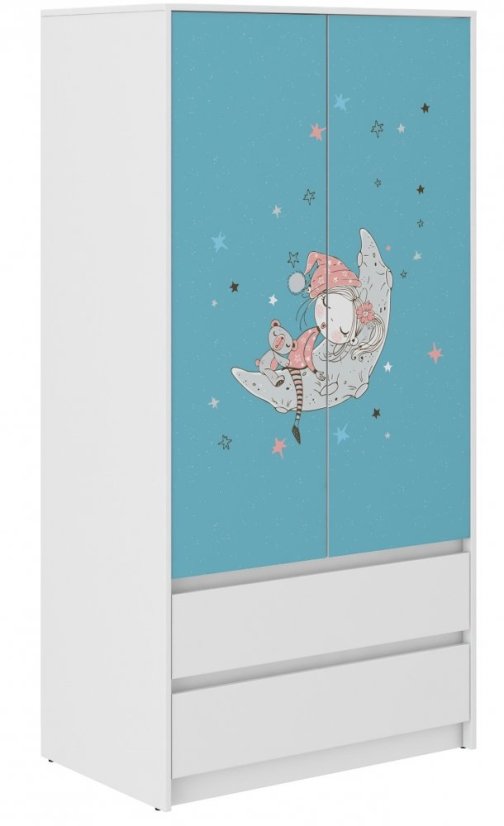 Detská šatníková skriňa so spiacim dievčatkom 180x55x90 cm