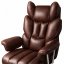 Луксозен офис стол RELAX PRO с поставка за крака - кафява екокожа