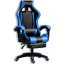 Comoda sedia da gaming con cuscino nero e blu