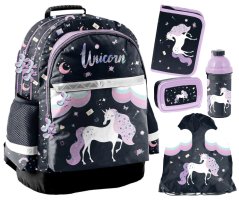 Školní sada pro dívky UNICORN - 5dílná sada s batohem a doplňky