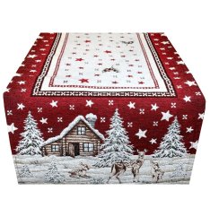 Weihnachts-Gobelin-Tischläufer Winterlandschaft