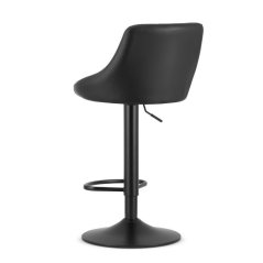 Scaun de bar pivotant, până la 110 kg – piele ecologică neagră