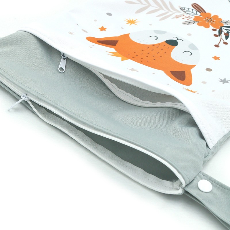 Geantă impermeabilă pentru cărucior și grădiniță 30x40 cm – model vulpe - Motiv: Animale mici