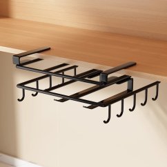 Függő fém polc - konyhai rendszerező fekete