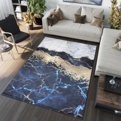 Kék trendi szőnyeg absztrakt mintával