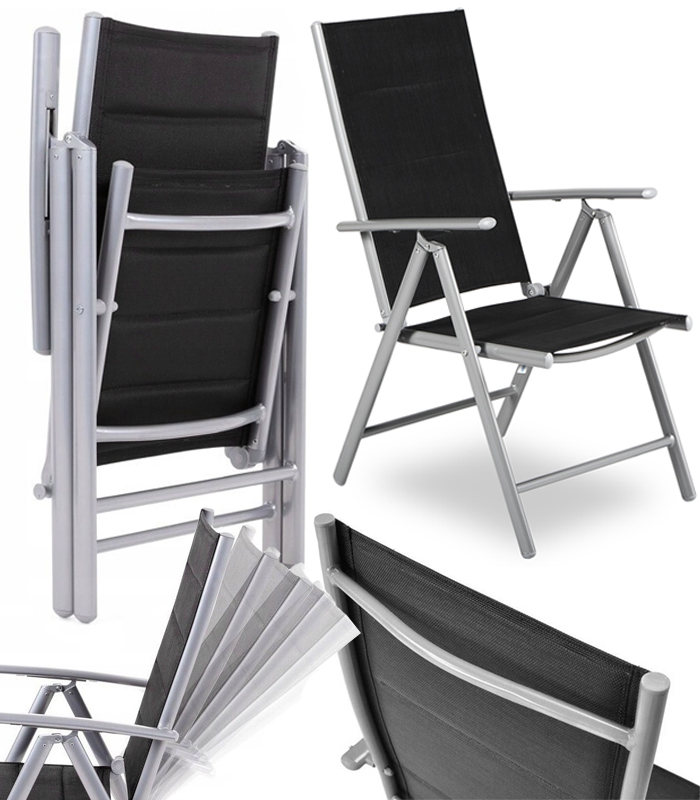 Zahradní polohovací křeslo v černé barvě