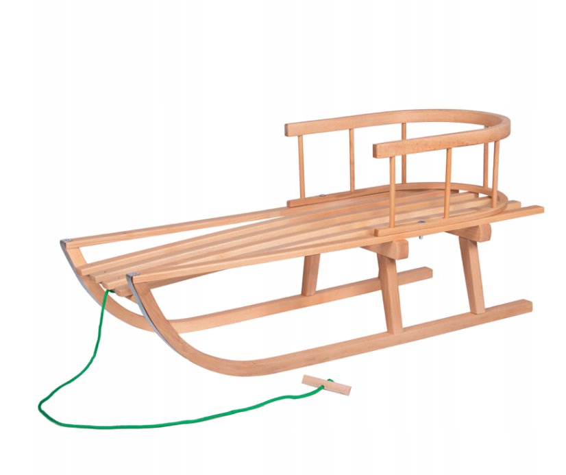 Qualitätsholzschlitten mit Rückenlehne