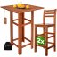 Set bar din lemn de salcâm - masă înaltă + 2 scaune de bar