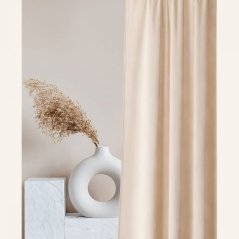 Krémszínű bársonyfüggöny CHARMY szalaghoz 140 x 250 cm