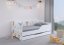 LILU Fehér gyerekágy háttámlával 160 x 80 cm - Állatos mintával