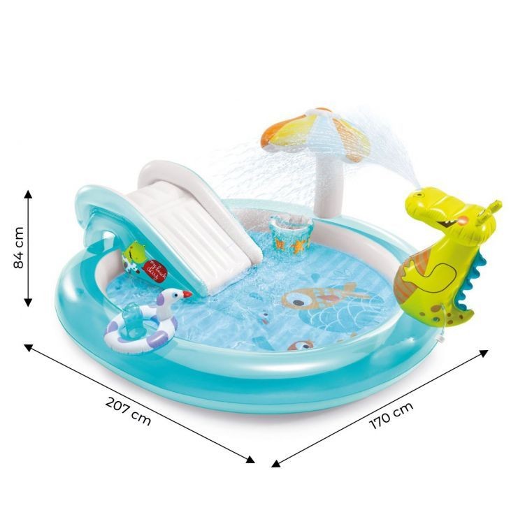 Kinderbecken mit Rutsche und Krokodil