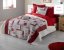 Vintage prehoz na manželskú posteľ v krémovo červenej farbe