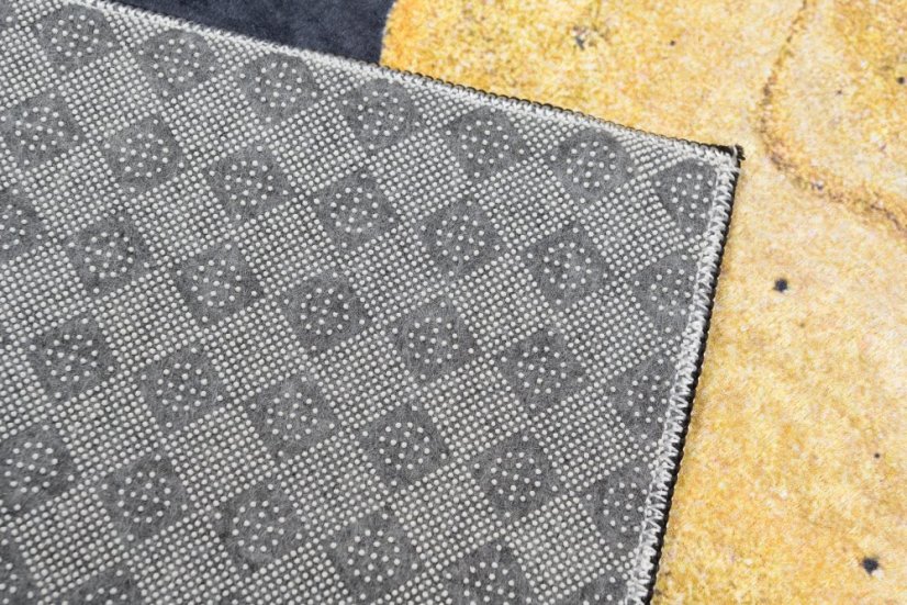 Tappeto di design nero con motivo astratto