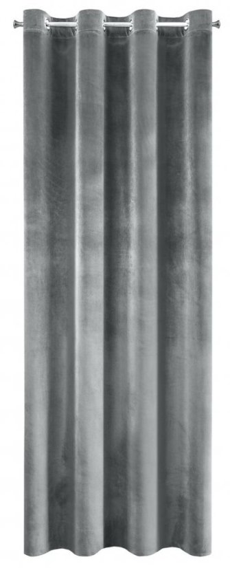 Elegantný zamatový záves sivej farby do obývačky 140 x 250 cm