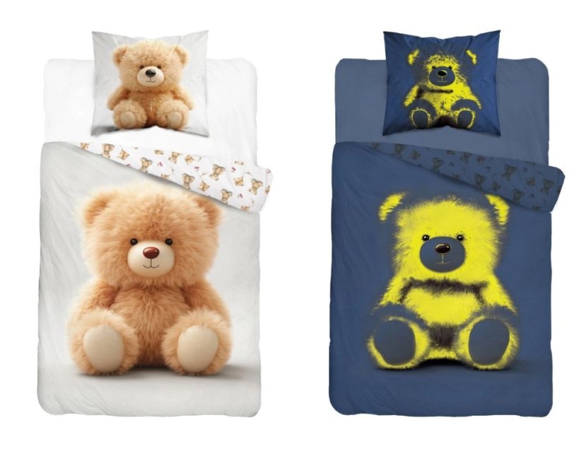 Pamut ágynemű gyerekeknek világít a sötétben - Merry macko