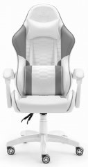 Геймърски стол HC-1000 Сиво-бял плат